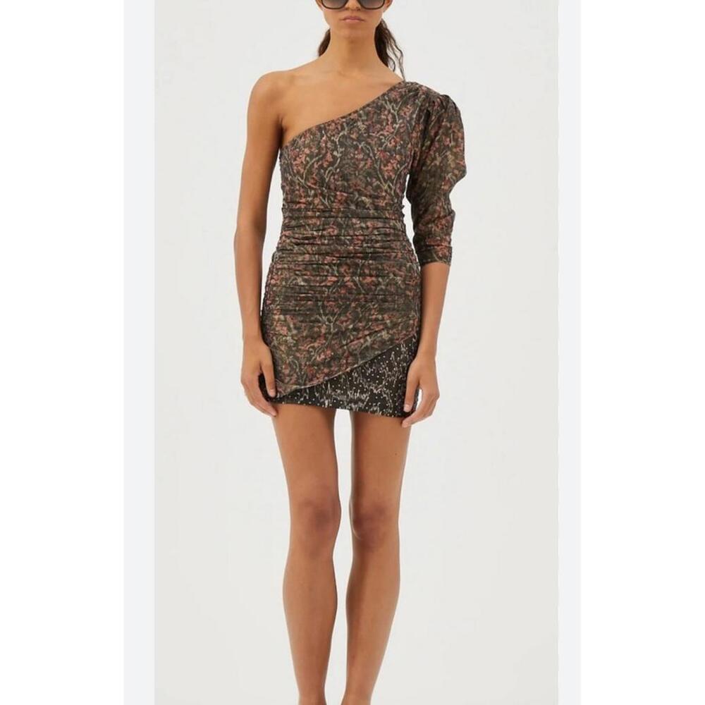 Maria Cher Villafrance Lia One-Shoulder Mini Dress NWT